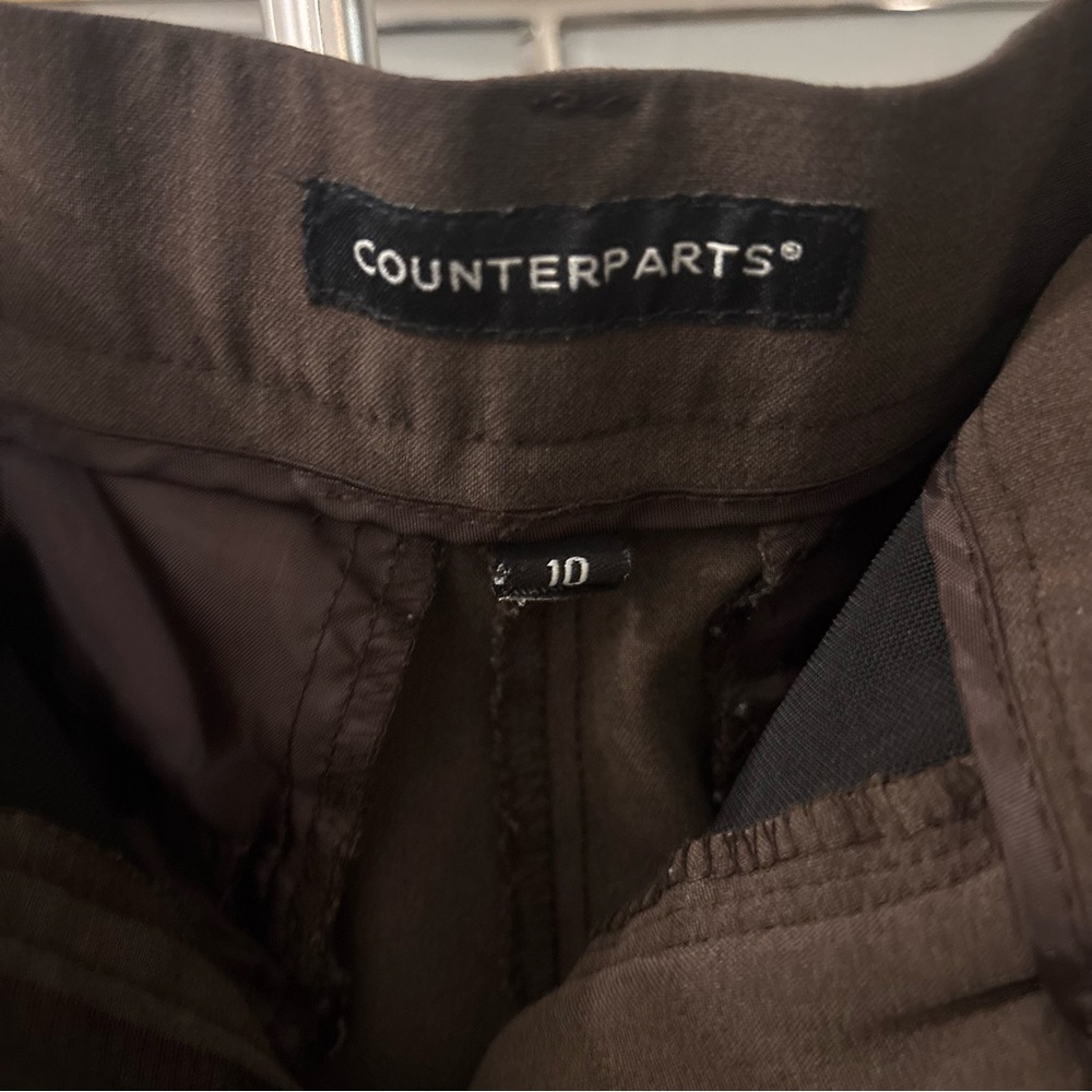 Brown Cropped Cuffed Trousers Size 10 - Picture 6 of 7